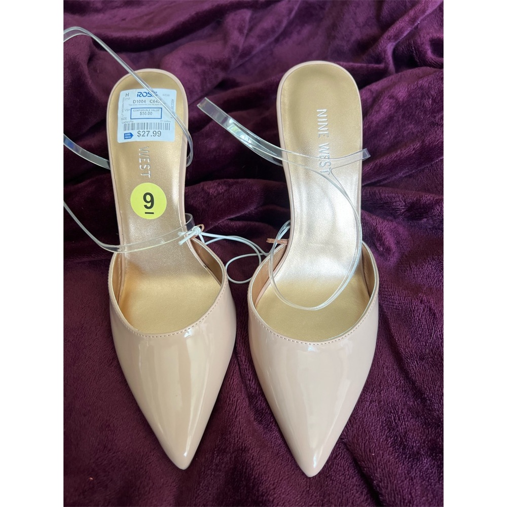 Brand New Nude Pumps w/clear straps